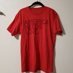 Red Unisex America Needs Love Tshirt